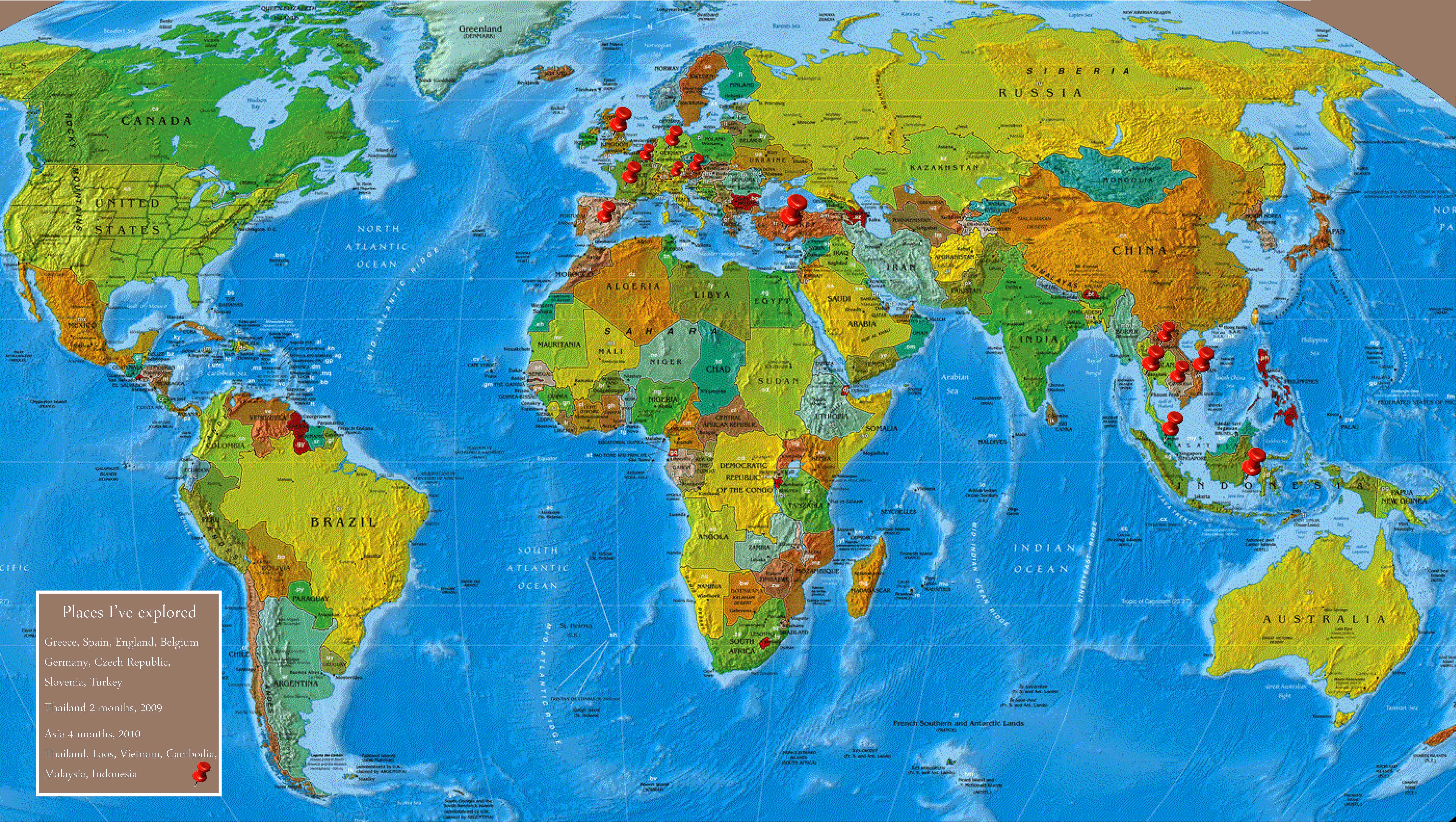Большая мировая карта. Географическая карта.